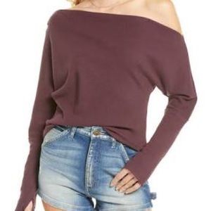 Free people Fuji off the shoulder top NWT plum jam size medium